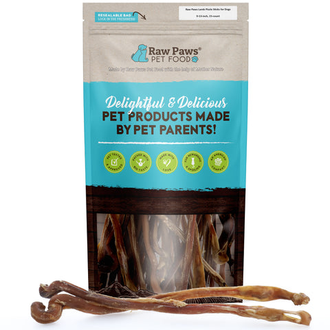 Lamb Pizzle Sticks for Dogs, 9-13-inch - 15-ct