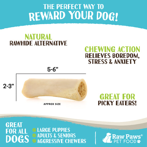 Filled Cow Femurs for Dogs - Peanut Butter Flavor, 5-6-inch - 6-ct