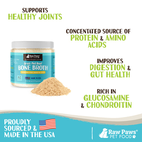 Beef Bone Broth Supplement Powder for Dogs & Cats, 6-oz