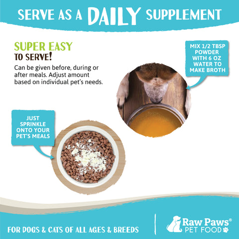 Beef Bone Broth Supplement Powder for Dogs & Cats, 6-oz