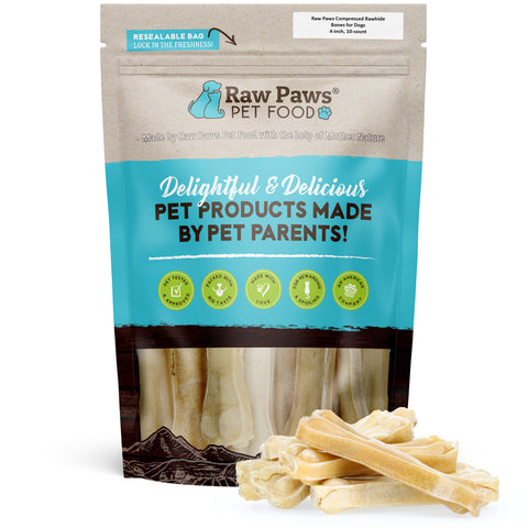 Compressed Rawhide Bones for Dogs, 4-inch - 10-ct