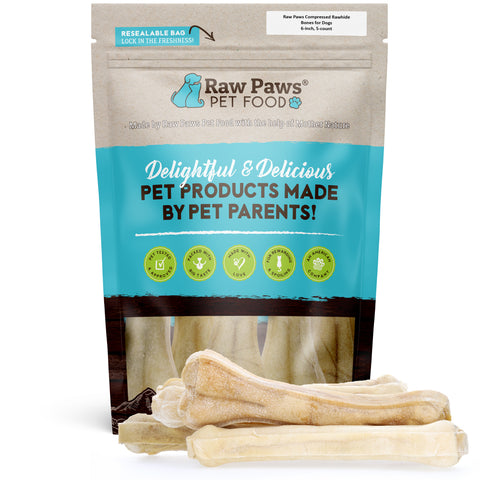Compressed Rawhide Bones for Dogs, 8-inch - 5-ct