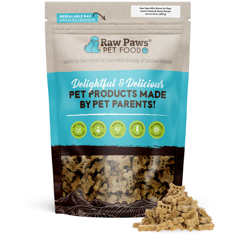 Mini Bones for Dogs - Sweet Potato & Honey Recipe, 10-oz