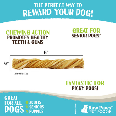 Beef Tripe Twists for Dogs, 5-inch - 5-ct