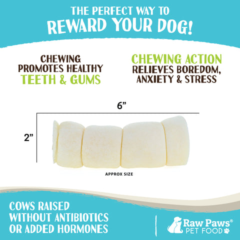 Beef Cheek Rolls for Dogs, 6-inch - 4-ct