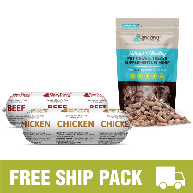 Raw Paws Complete Beef & Chicken Free Ship Pack, 10 Lbs