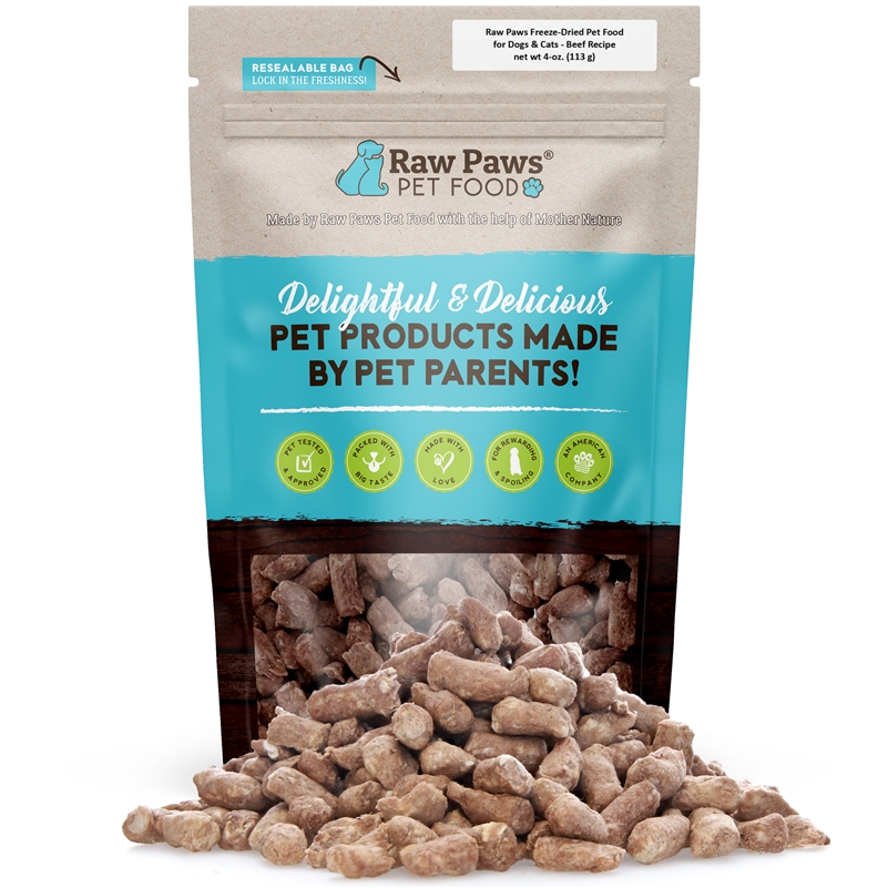 Raw Paws Freeze Dried Beef Treats For Dogs & Cats, 4 Oz