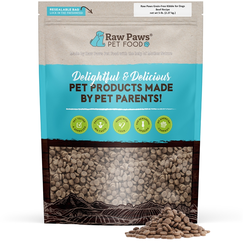 Raw Paws Premium Grain-free Beef Formula Kibble For Dogs, 8 Lbs