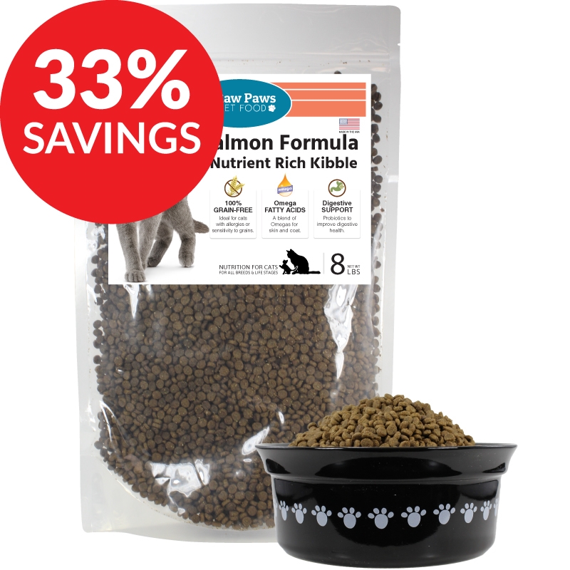 Raw Paws Grain-free Salmon Formula Nutrient Rich Kibble For Cats (bundle Deal)
