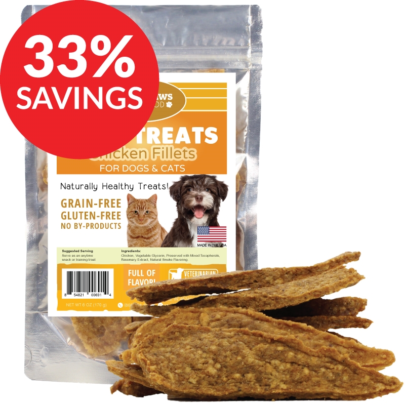 Raw Paws Soft Chicken Fillet Treats For Dogs & Cats (bundle Deal)