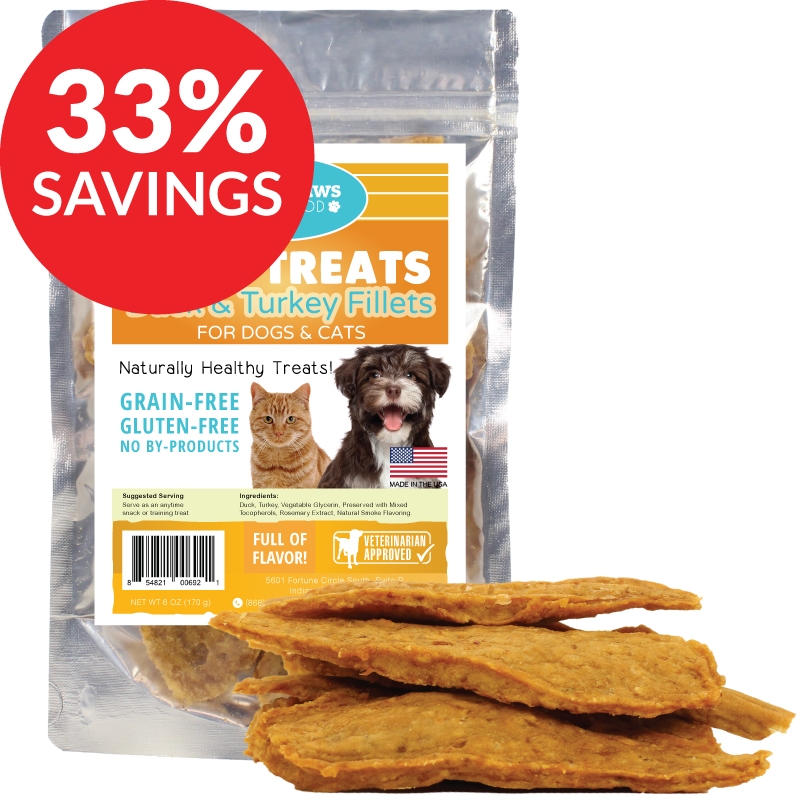 Raw Paws Soft Duck & Turkey Fillet Treats For Dogs & Cats (bundle Deal)