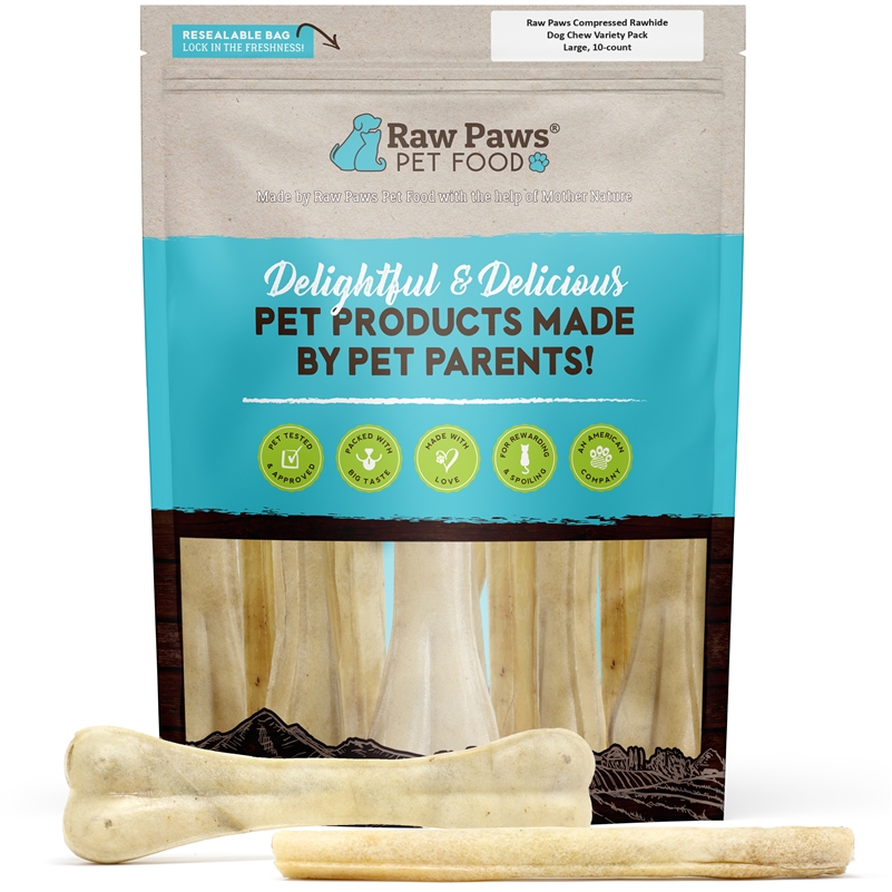 Raw Paws Compressed Rawhide Chew Pack For Large Dogs