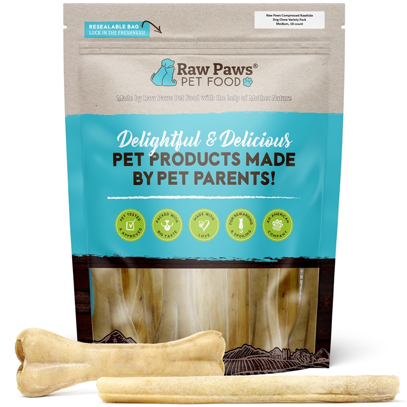 Raw Paws Compressed Rawhide Chew Pack For Medium Dogs