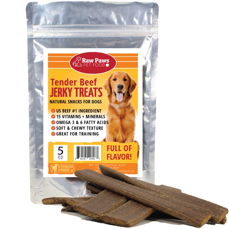 Raw Paws Tender Beef Jerky Treats For Dogs, 5 Oz