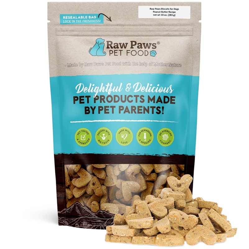 Raw Paws Gourmet Peanut Butter Biscuits For Dogs, 5 Oz