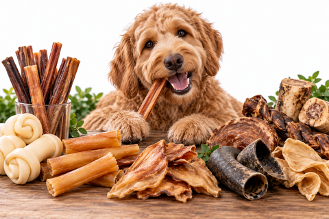Dog Chew Types Explained: Bully Sticks, Collagen, Rawhide, Cheeks, Horns & More