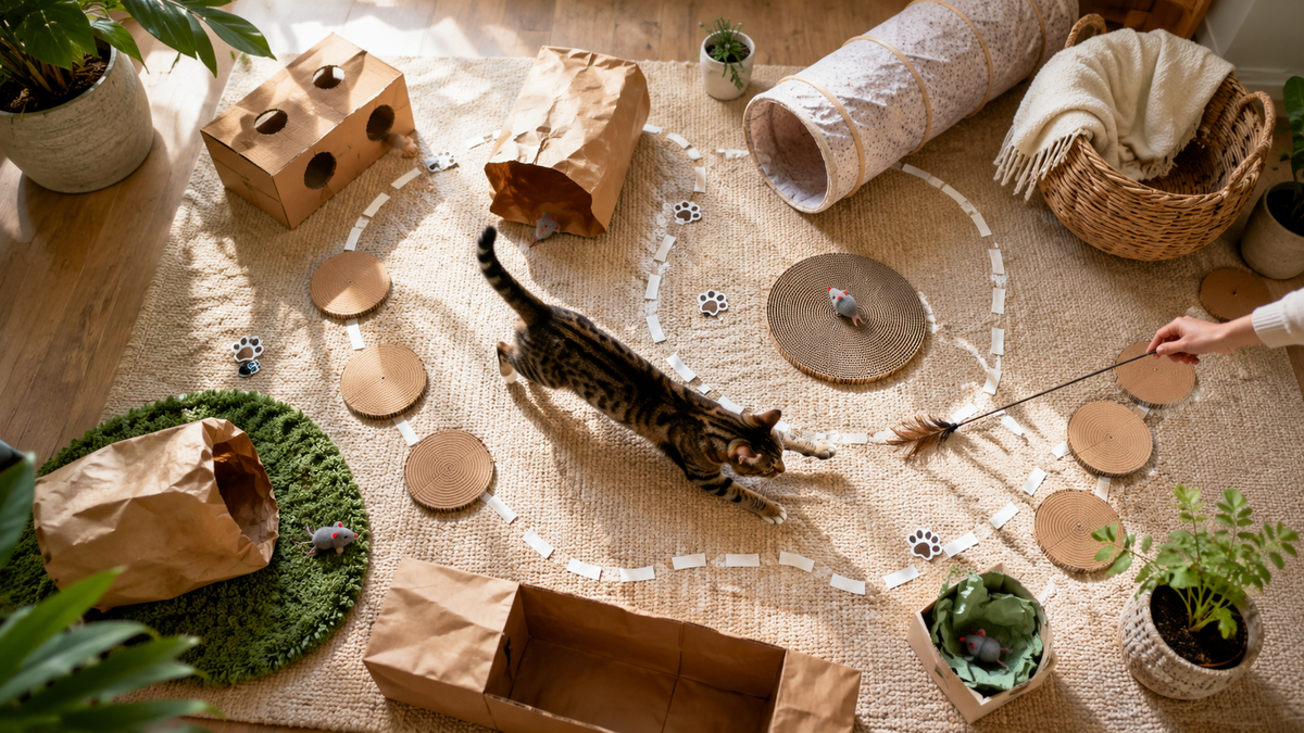 How to Create an Indoor Hunting Game Your Cat Will Actually Play