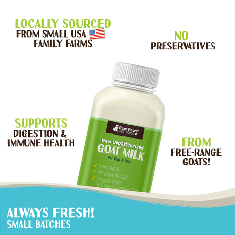 Raw Unpasteurized Goat Milk for Dogs & Cats, 16-fl-oz