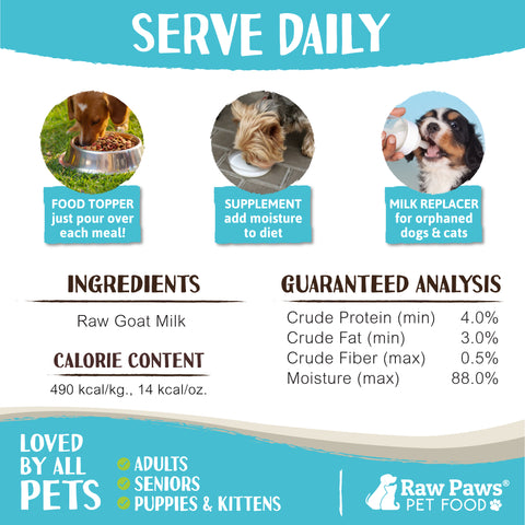 Raw Unpasteurized Goat Milk for Dogs & Cats, 16-fl-oz