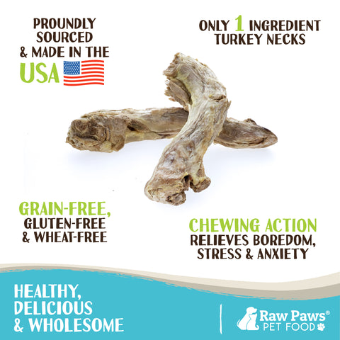 Freeze Dried Turkey Necks for Dogs, 7-oz