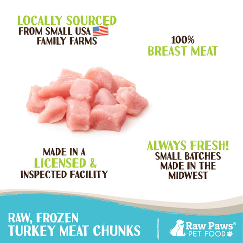 Turkey Breast Chunks for Dogs & Cats, 2 lb