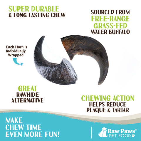 Water Buffalo Horns for Dogs - Small, 4-ct
