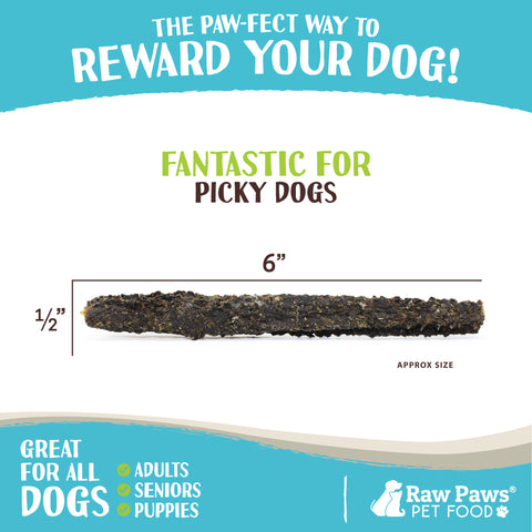 Green Goat Tripe Sticks for Dogs, 6-inch - 25-ct