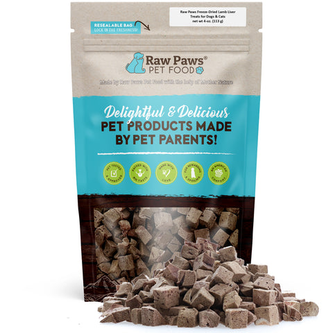 Freeze Dried Lamb Liver Treats for Dogs & Cats, 4-oz