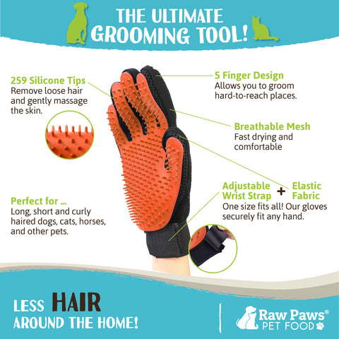 Grooming Gloves, 2 ct - Dog & Cat Deshedding Gloves - Pet Hair Removal