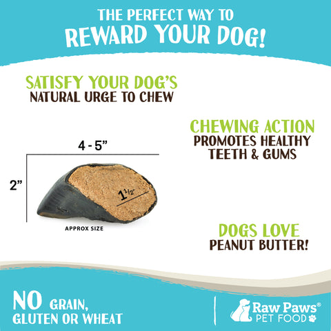 Filled Cow Hooves for Dogs - Peanut Butter Flavor, 5 ct