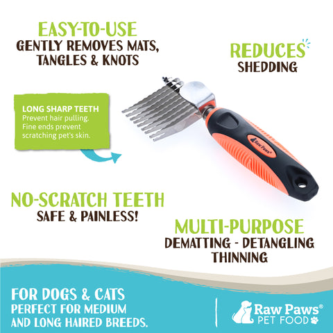 Dematting Comb for Dogs & Cats, 1-ct - Mat Remover - Grooming Tool