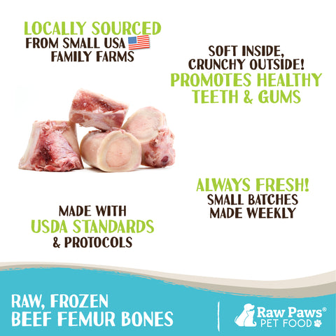 Beef Marrow Bones for Dogs, 2-inch - 4-ct