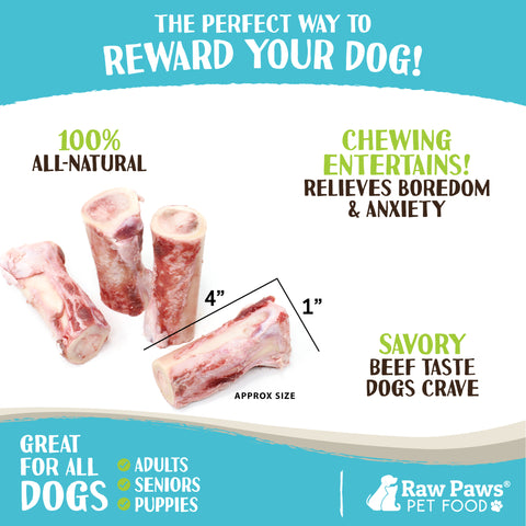 Beef Marrow Bones for Dogs, 4-inch - 4-ct