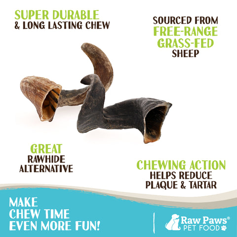 Lamb Horns for Dogs, 2-ct