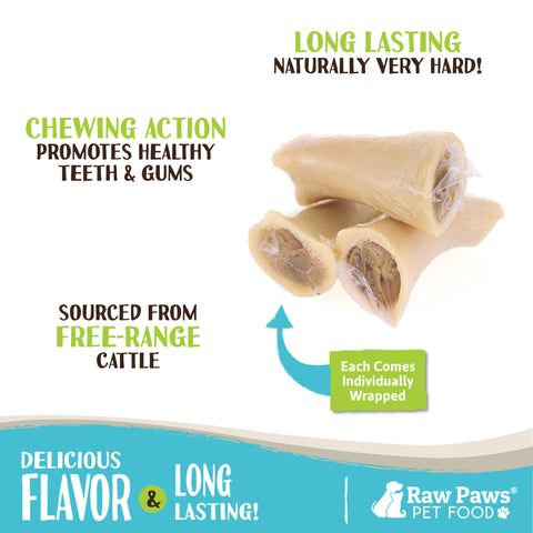 Filled Cow Femurs for Dogs - Peanut Butter Flavor, 3-4-inch - 6-ct