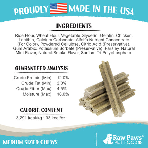 Dental Chews for Dogs, Mint Flavor - 26-oz