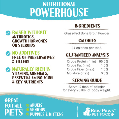 Beef Bone Broth Supplement Powder for Dogs & Cats, 6-oz