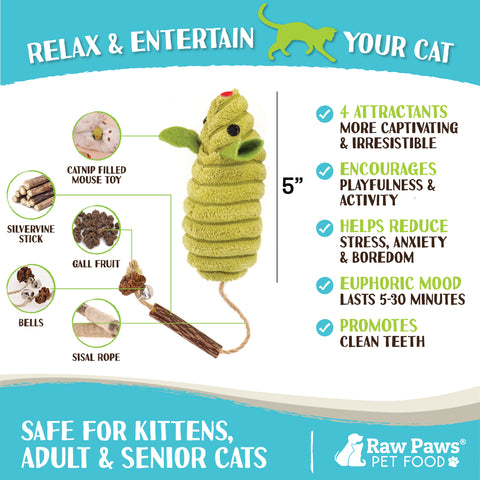 Natural Catnip Plush Mouse Cat Toys, 4-ct