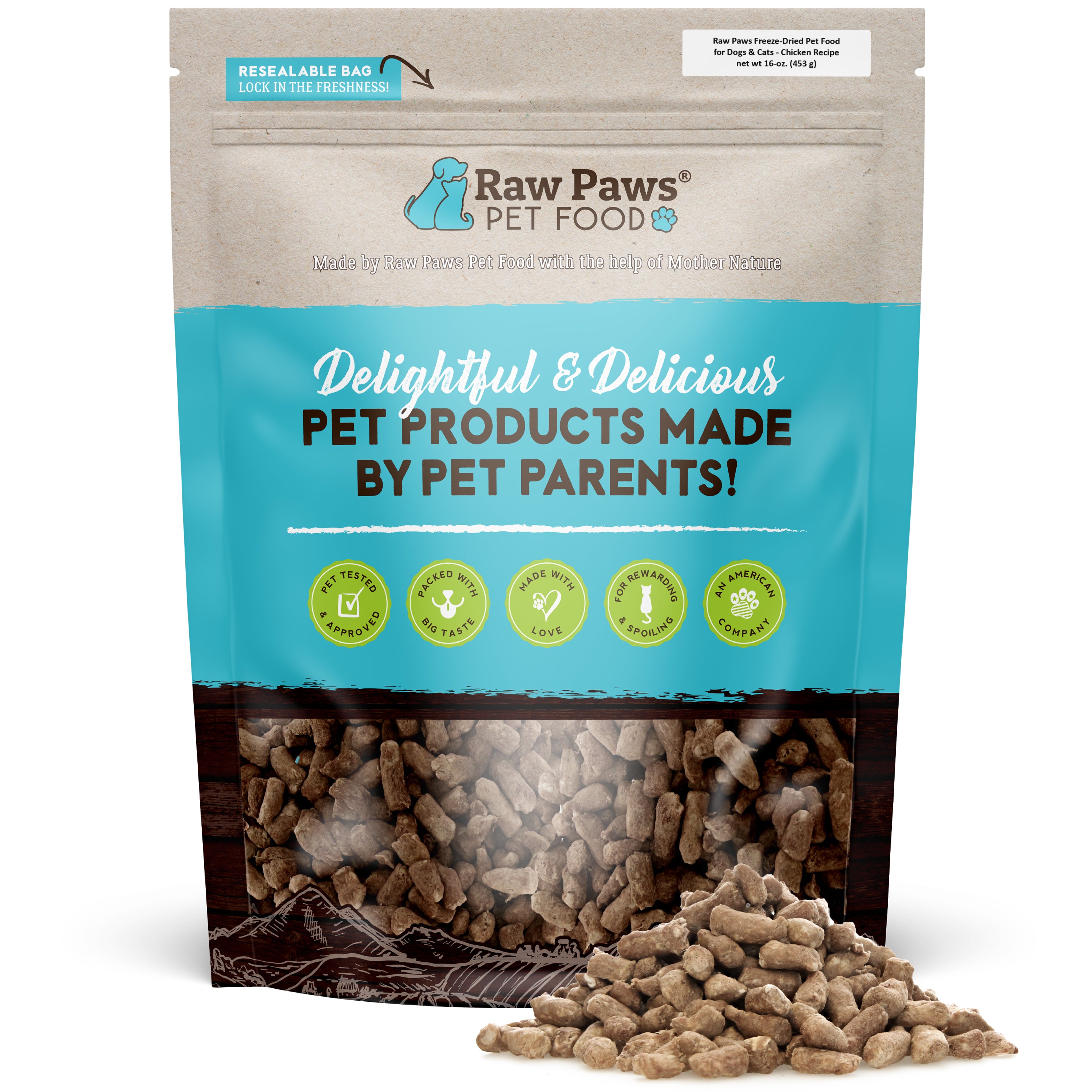 Freeze Dried Pet Food for Dogs & Cats - Chicken Recipe, 16-oz