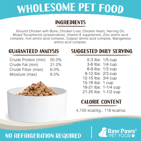 Freeze Dried Pet Food for Dogs & Cats - Chicken Recipe, 16-oz