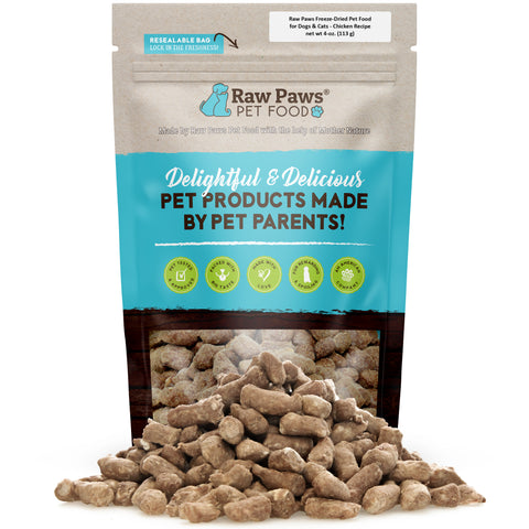 Freeze Dried Pet Food for Dogs & Cats - Chicken Recipe, 4-oz