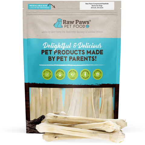 Compressed Rawhide Bones for Dogs, 10-inch - 10-ct