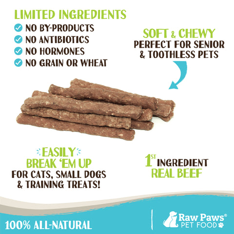Grain-Free Soft Stick Treats for Dogs & Cats - Beef Recipe, 6-oz