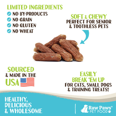 Grain-Free Soft Sausage Treats for Dogs & Cats - Beef Recipe, 6-oz