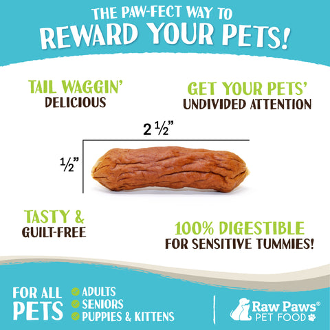 Grain-Free Soft Sausage Treats for Dogs & Cats - Chicken Recipe, 6-oz