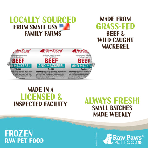 Signature Blend Pet Food for Dogs & Cats - Beef & Mackerel Recipe, 1-lb