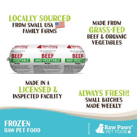 Signature Blend Pet Food for Dogs & Cats - Beef & Vegetable Recipe, 1-lb