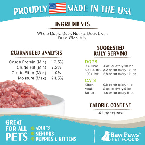 Signature Blend Pet Food for Dogs & Cats - Duck Recipe, 3-lb