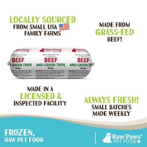 Signature Blend Pet Food for Dogs & Cats - Beef & Green Tripe Recipe, 1-lb