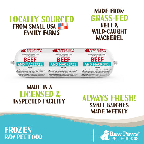 Signature Blend Pet Food for Dogs & Cats - Beef & Mackerel Recipe, 3-lb